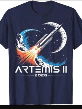 Artermis II 2026 Space Mission T-shirt Moon Exploration Rocket Graphic Tee Outfi